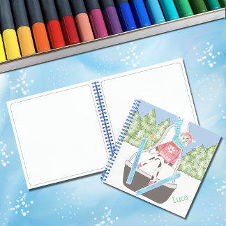 Skisprungkuh | Kid personalisiert sketchbook Notizblock