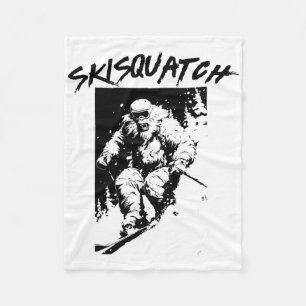 Skisquatch Retro Skifahren Bigfoot Vintage Ski Sas Fleecedecke