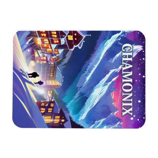 Skistation Chamonix, Alpenperle Magnet (Horizontal)