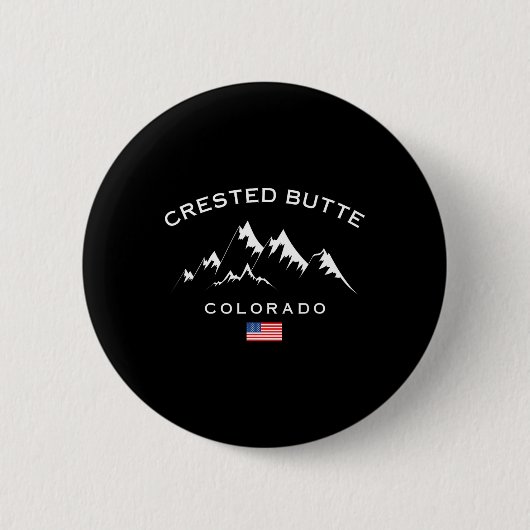 Skistation Crested Butte Colorado Rocky Mountains Button (Vorderseite)