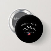 Skistation Crested Butte Colorado Rocky Mountains Button (Vorne & Hinten)