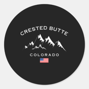 Skistation Crested Butte Colorado Rocky Mountains Runder Aufkleber