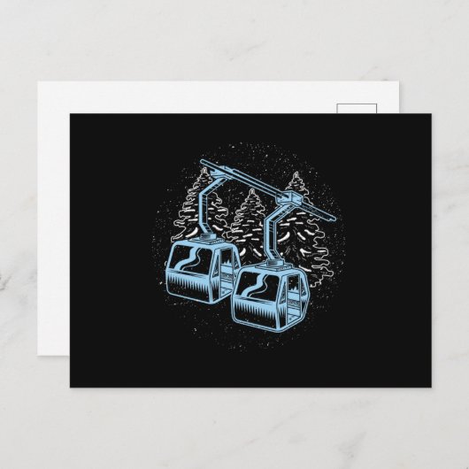 Skistation Winter Sports Mountain Skier Geschenk Postkarte (Vorne/Hinten)