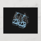 Skistation Winter Sports Mountain Skier Geschenk Postkarte (Vorderseite)