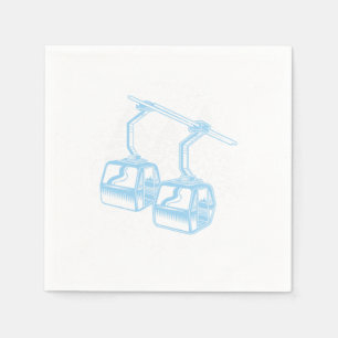 Skistation Winter Sports Mountain Skier Geschenk Serviette