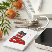 Skistiefel gehen Ski fahrendes Dia etwas Spaß Schlüsselanhänger (Vorderseite rechts)