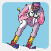 Skistopper Quadratischer Aufkleber (Vorderseite)