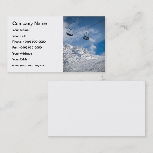 Skistuhlaufzug Visitenkarte (Vorne/Hinten)
