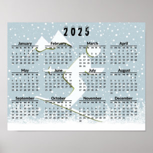 Skiszene 2025 Kalender Poster