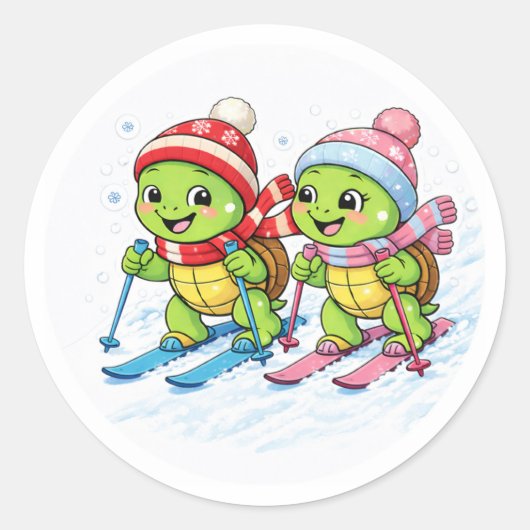 Skitag Runder Aufkleber (Vorderseite)