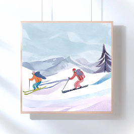 Skitag | Watercolor Winterberg Poster