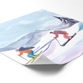 Skitag | Watercolor Winterberg Poster (Ecke)