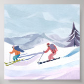 Skitag | Watercolor Winterberg Poster (Vorne)