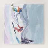 Skitag | Watercolor Winterberg Puzzle (Horizontal)