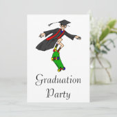 Skiteboarding auf dem Abschluss Einladung (Stehend Vorderseite)