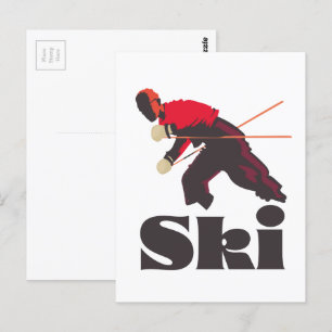 Skitourenplakat Postkarte