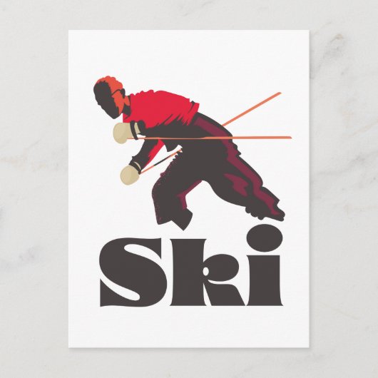 Skitourenplakat Postkarte (Vorderseite)