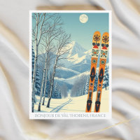 Skiurlaub Retro Val Thorens Frankreich Postkarte