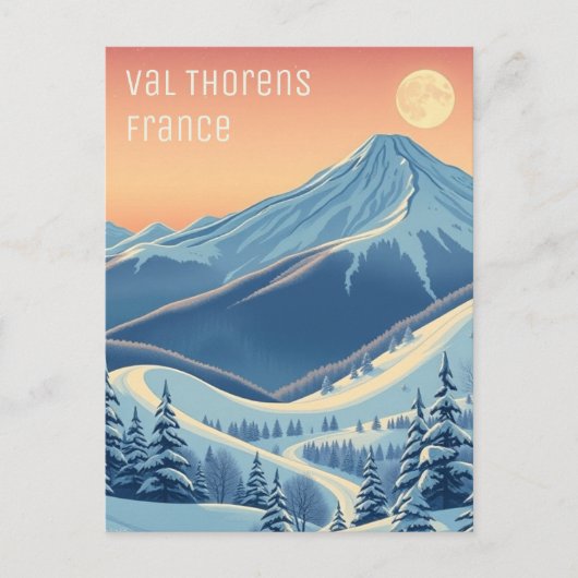 Skiurlaub Val Thorens Frankreich Moderne Postkarte (Vorderseite)