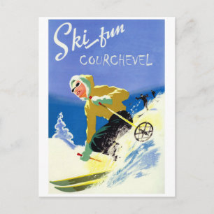 Skivergnügen in Courcheval Postkarte