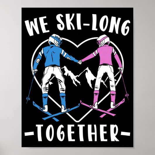Skivergnügen Wir Ski-Langlauf gemeinsam Skifahrer Poster (Vorne)