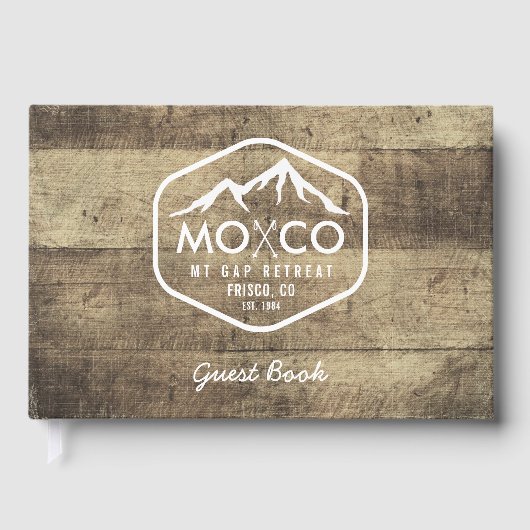 Skiverleih Rustikales Holz Custom Mountain Gästebuch (Vorderseite)