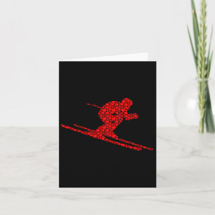 Skiverliebte Valentine Hearts Liebe Niedlich Silho Karte