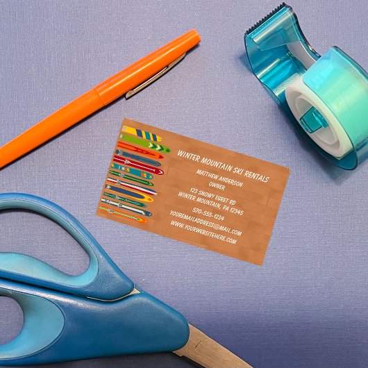 Skivermietung Skilehrer Custom Visitenkarte