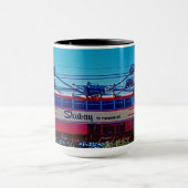 Skiweg Timberline Lodge Mt Hood Oregon 1950er Tasse (Zentrum)