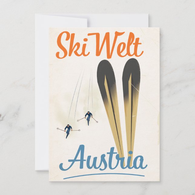 Skiwelt Austria Skifahrplakat (Vorderseite)