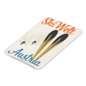 Skiwelt Austria Skifahrplakat Magnet (Linke Seite)