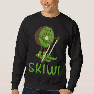 Skiwi Kiwi Ski Skier Früchte Früchte Winter Sports Sweatshirt