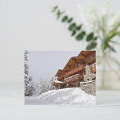 Skizentrum Chalet Postkarte (Stehend Vorderseite)