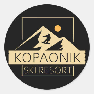 Skizentrum Kopaonik Golden Design Runder Aufkleber