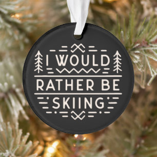 Skiziffern für Langlaufski-Quotes-Retro Ornament