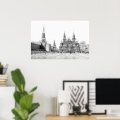 Skizze am Roten Platz Poster (Heimbüro)