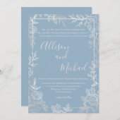 Skizze aus dunkelblau und silberfarben einladung (Vorne/Hinten)