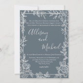 Skizze aus dunkelblau und silberfarben einladung (Vorderseite)