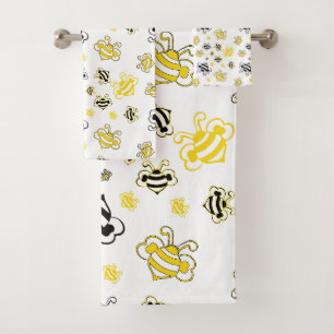 Skizze Bienen Muster Badetuch Set - Künstlerische