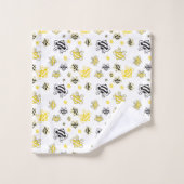 Skizze Bienen Muster Badetuch Set - Künstlerische (Waschlappen)