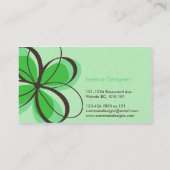Skizze-Blumendruck - Grün Visitenkarte (Rückseite)