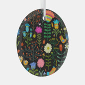 Skizze Blumenmuster, nahtlos künstlerisches Muster Ornament Aus Glas (Vorderseite Rechts)