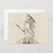 Skizze der Athena Statue Ankündigung Postkarte (Vorne/Hinten)