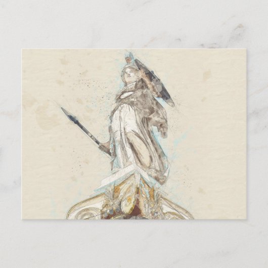 Skizze der Athena Statue Ankündigung Postkarte (Vorderseite)