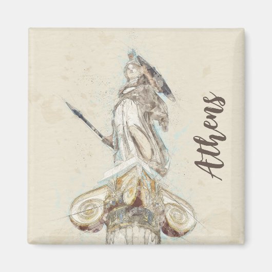 Skizze der Athena-Statue Magnet (Vorne)