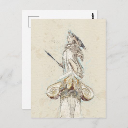 Skizze der Athena-Statue Postcard - Altgriechisch Postkarte (Vorne/Hinten)