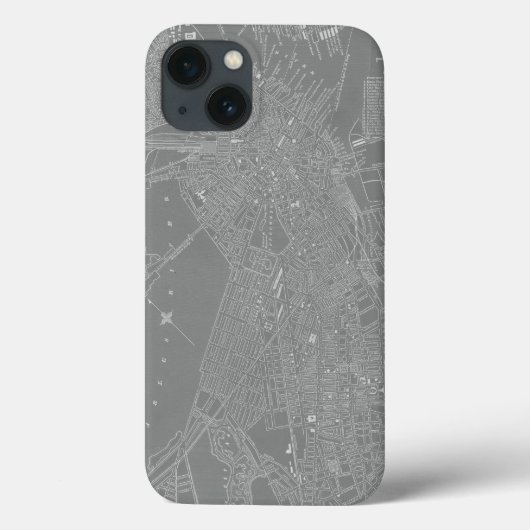 Skizze der Boston-Stadt-Karte Case-Mate iPhone Hülle (Rückseite)
