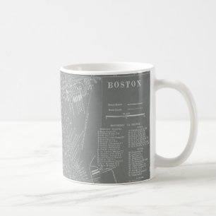 Skizze der Boston-Stadt-Karte Kaffeetasse