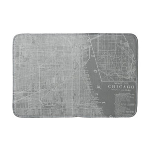 Skizze der Chicago-Stadt-Karte Badematte