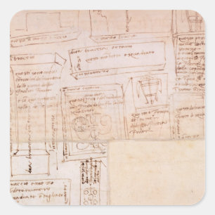 Skizze der Marmor-Blöcke für Statuen mit Quadratischer Aufkleber